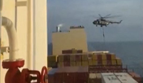 Imagen de la captura del buque de Israel