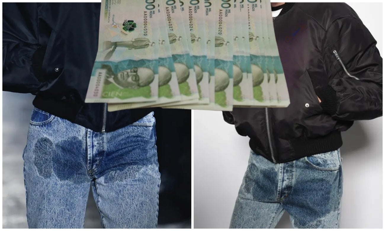 Jeans, que parecen orinados, valen más de $3 millones