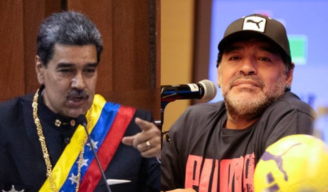 Nicolás Maduro y Diego Armando Maradona