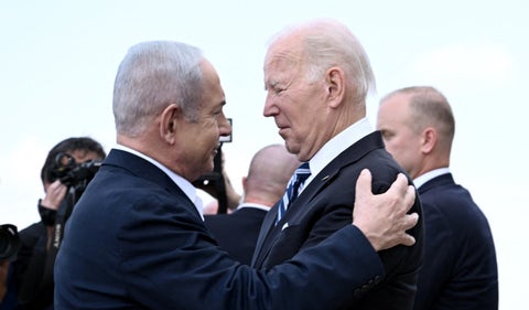 Benjamin Netanyahu, primer ministro de Israel, y Joe Biden, presidente de Estados Unidos