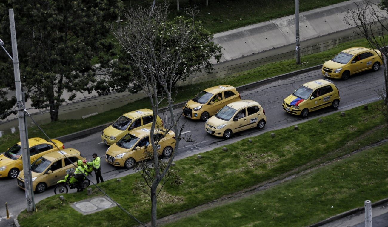 Taxistas en Bogotá