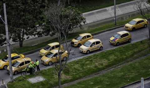 Taxistas en Bogotá