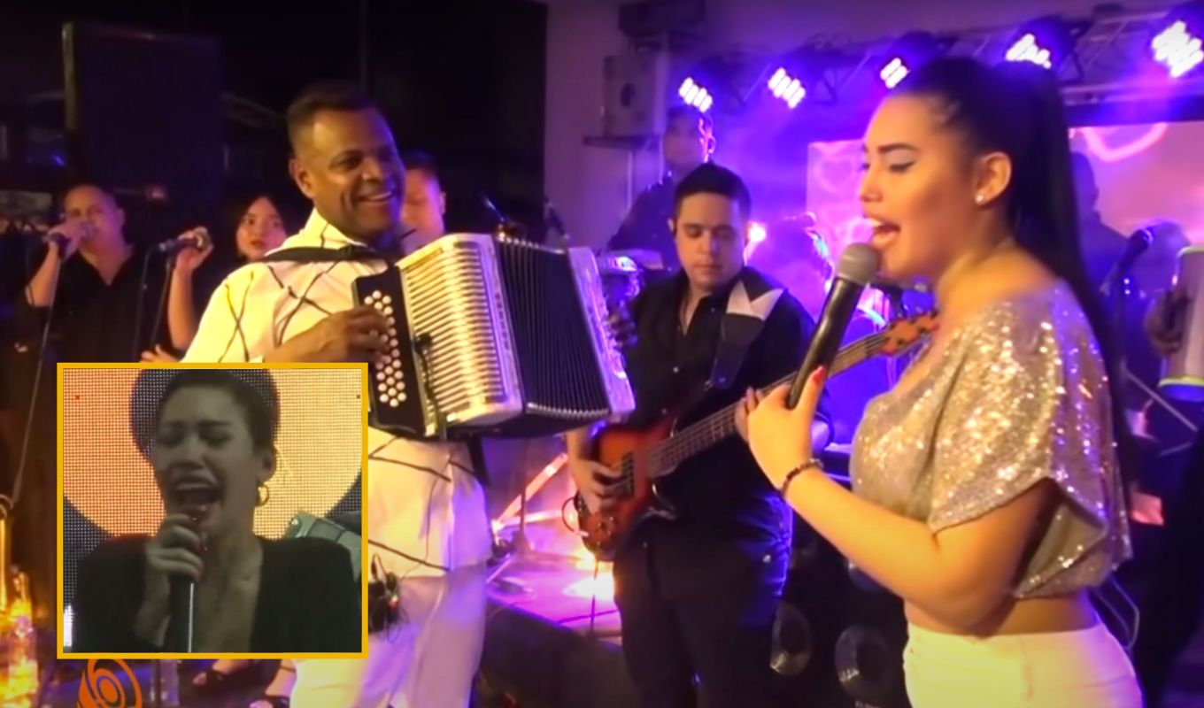 Ana del Castillo cantando con Omar Geles