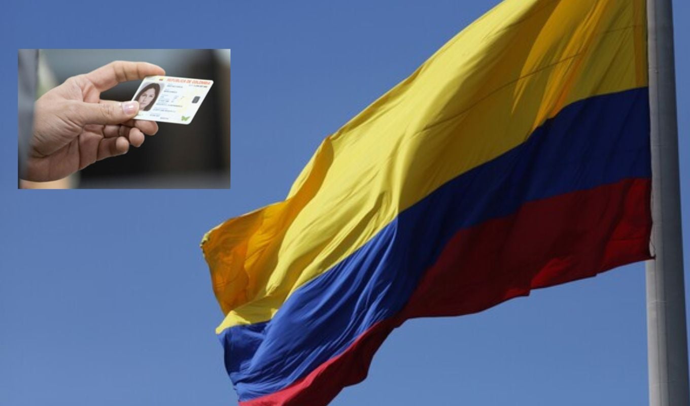Bandera de Colombia y cédula