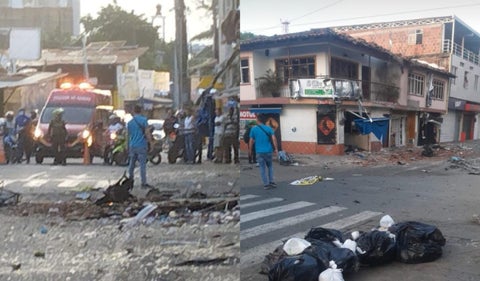 Ataque con moto bomba en Jamundí deja policía y tres menores heridos.