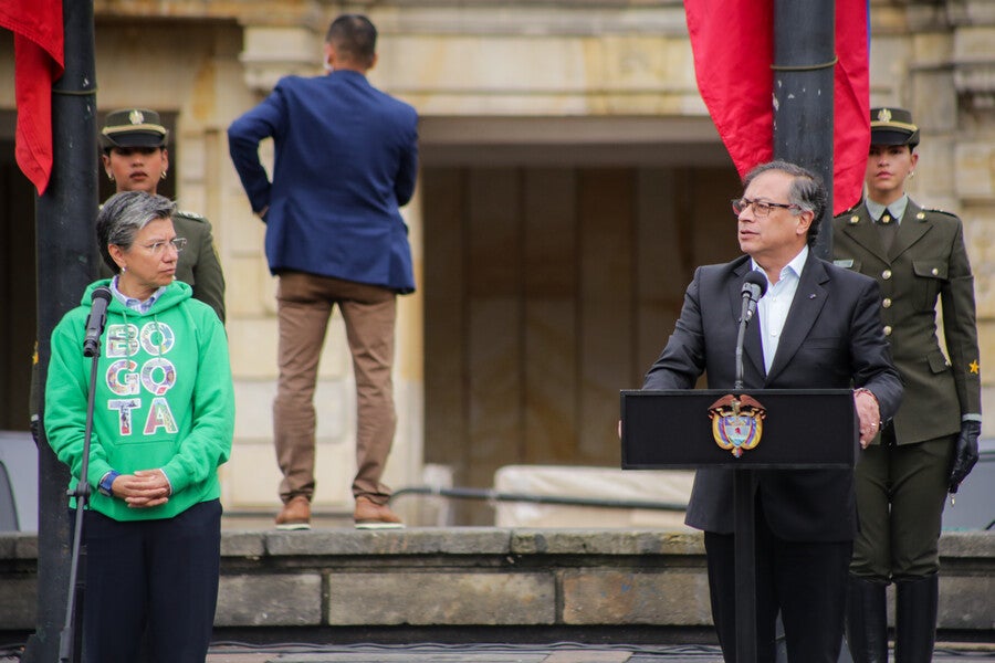 Claudia López y Gustavo Petro