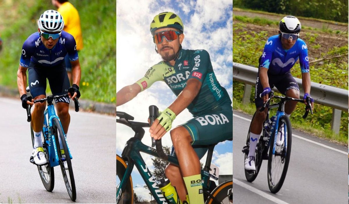 Daniel Martínez, Einer Rubio y Esteban Chaves - Giro de Italia 2024.