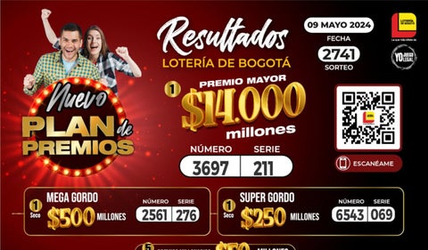 Lotería de Bogotá, 9 de mayo de 2024
