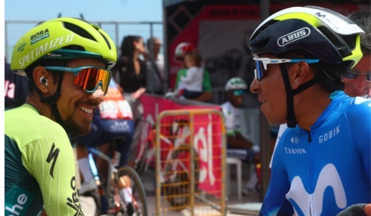 Nairo Quintana y Daniel Felipe Martínez en el Giro de Italia