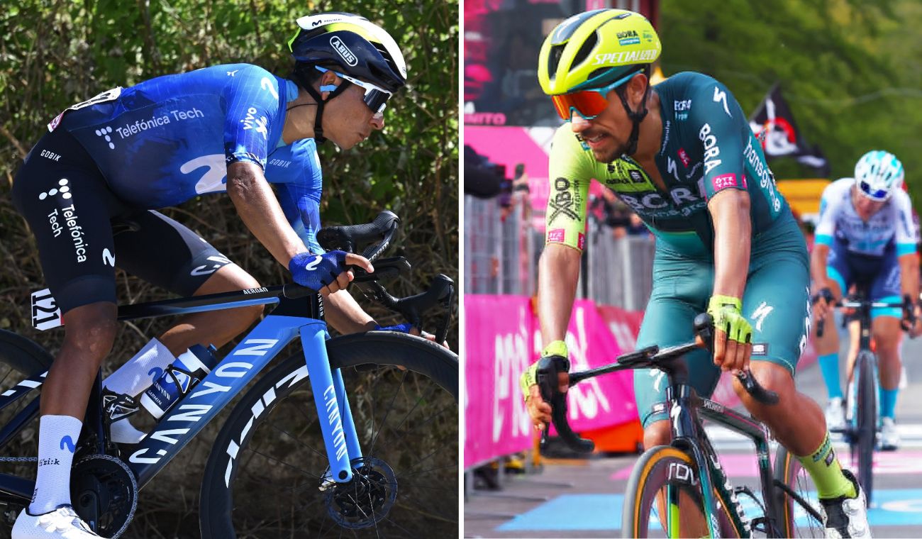Nairo Quintana y Daniel Felipe Martínez en el Giro de Italia 2024