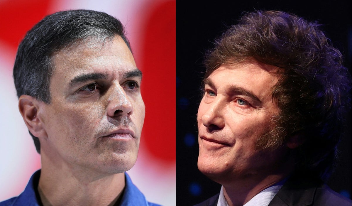 Pedro Sánchez y Javier Milei
