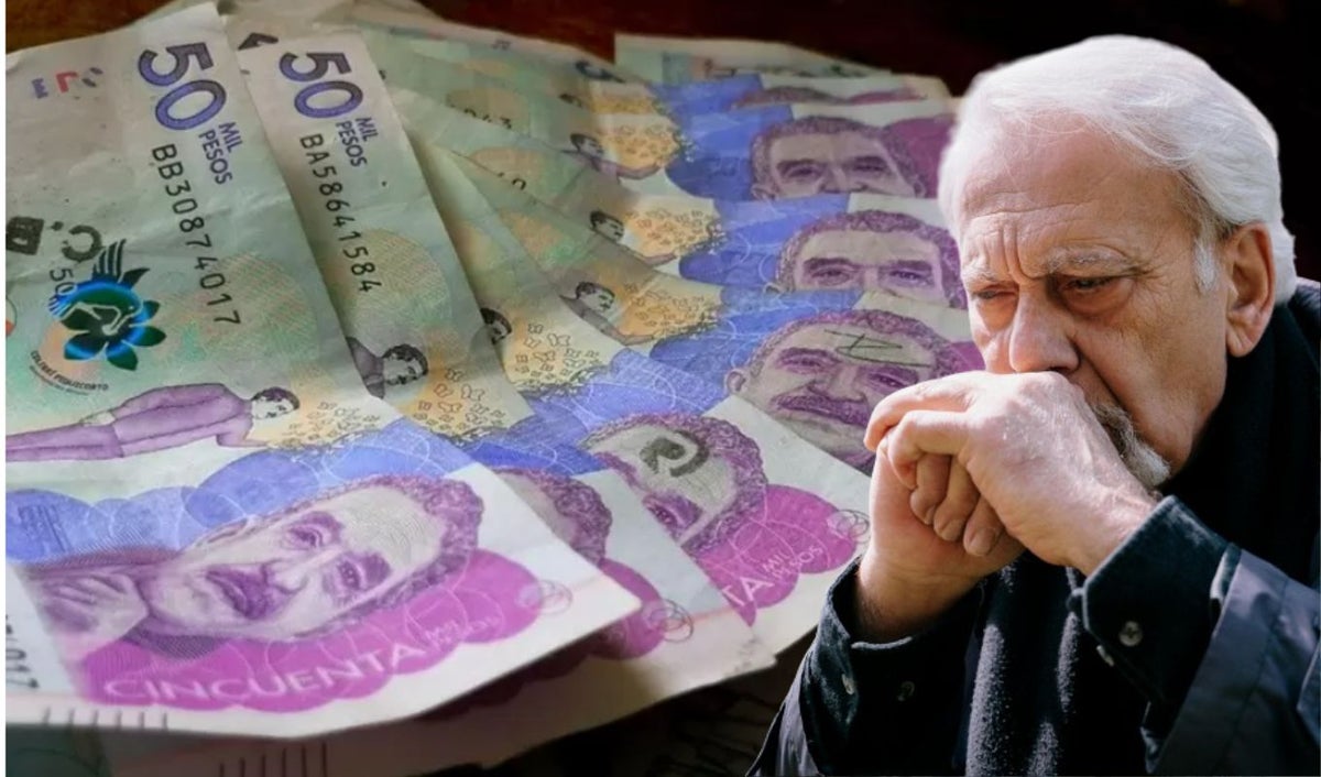 Billetes y un señor adulto preocupado