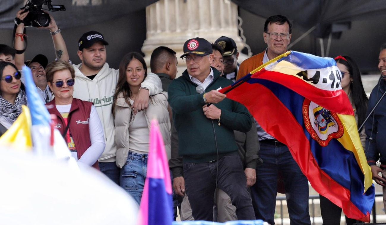 Petro, en la Plaza de Bolívar, tras la marcha del 1 de mayo