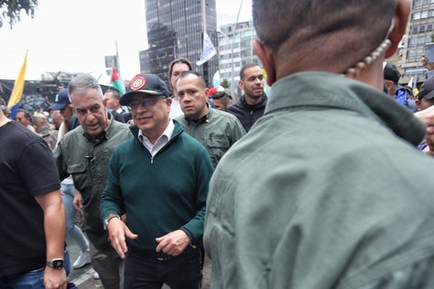 Gustavo Petro, en la marcha del 1 de mayo