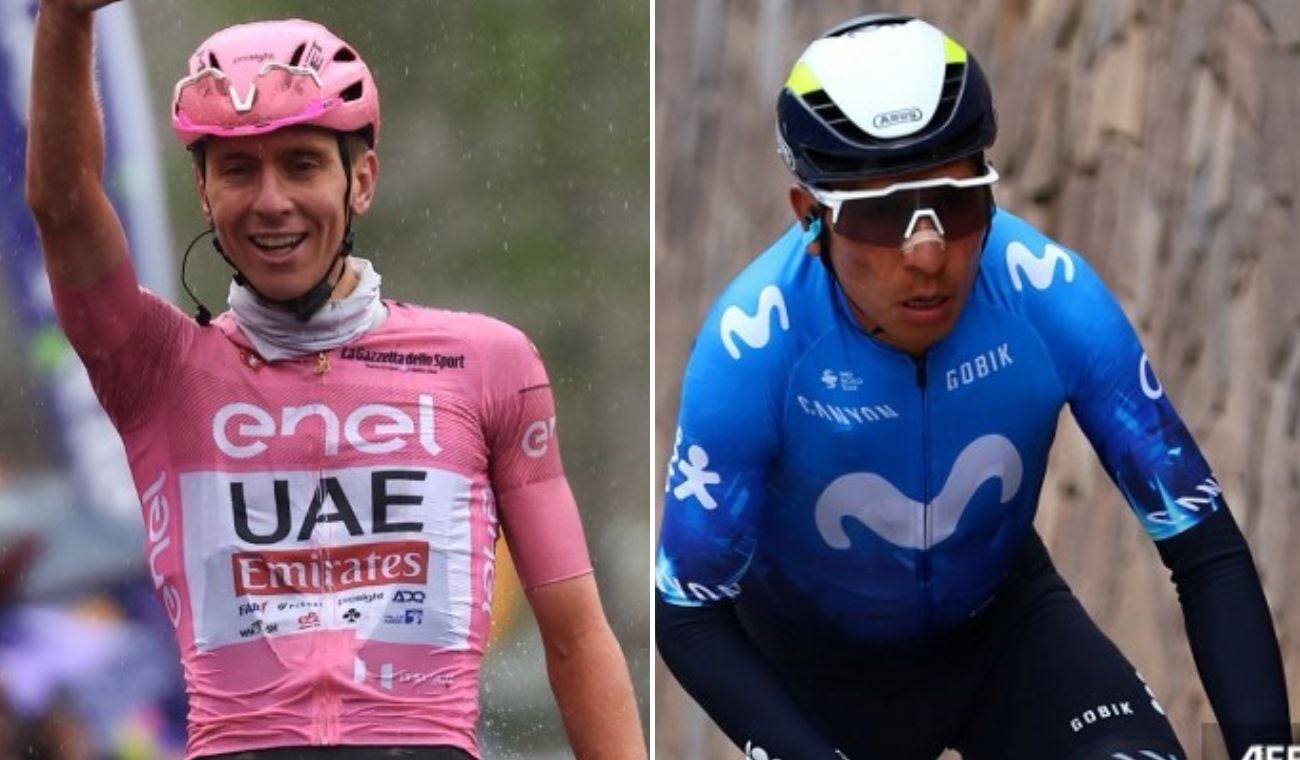 Tadej Pogacar y Nairo Quintana en el Giro de Italia