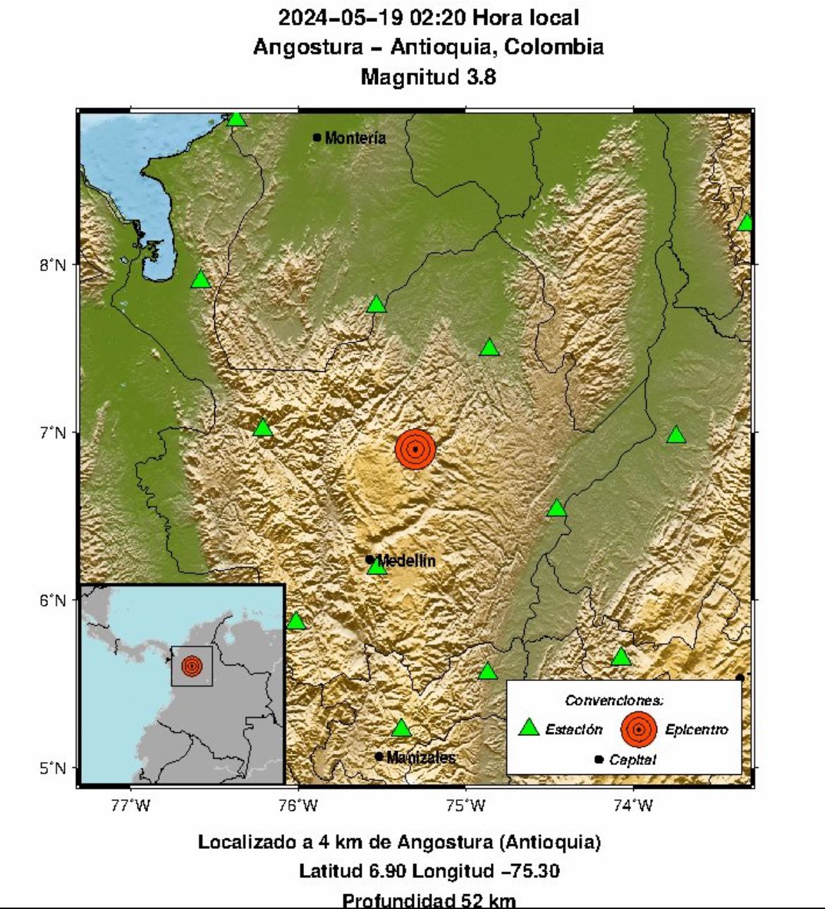 temblor en Antioquia