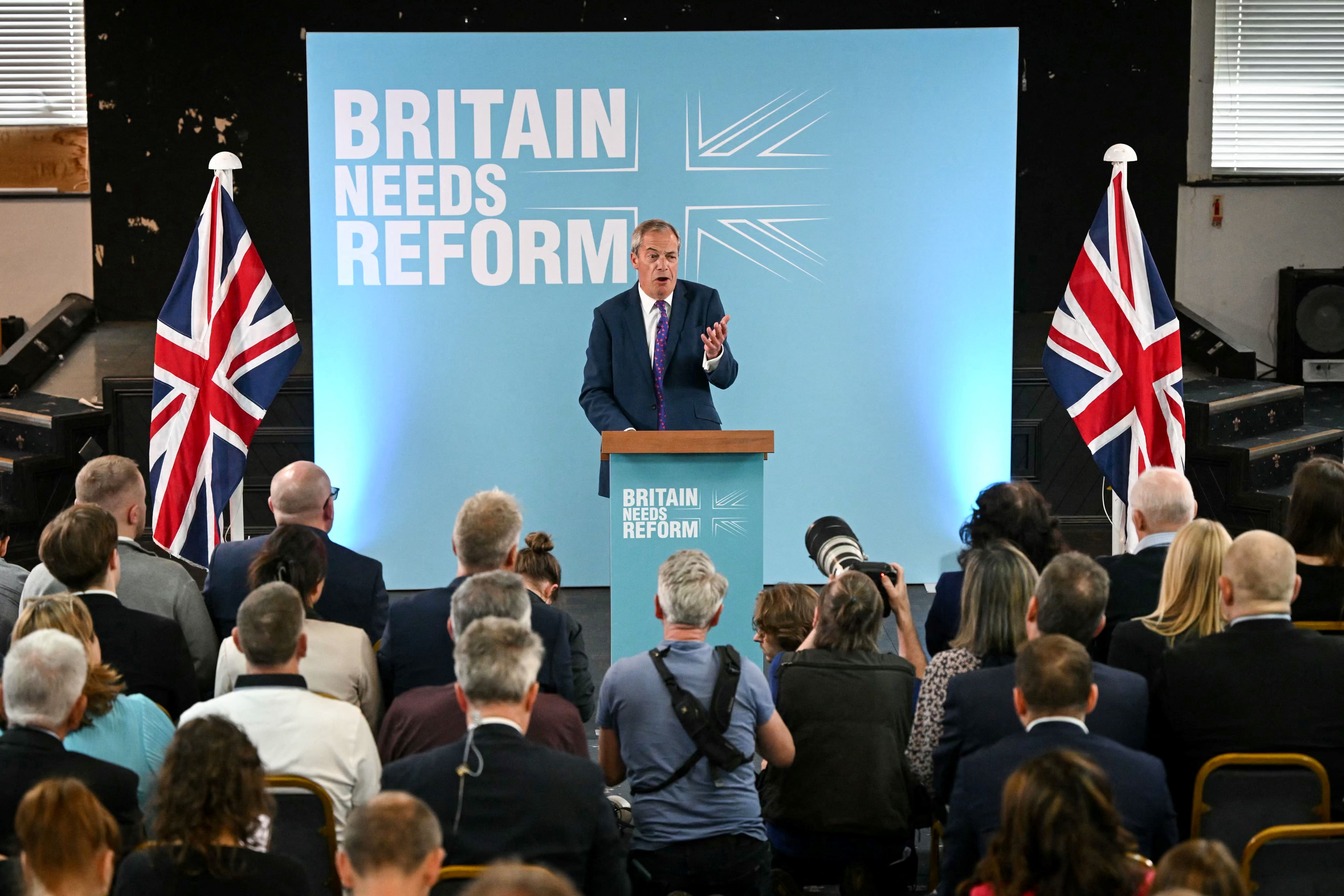 Nigel Farage, líder del partido Reformista de Reino Unido