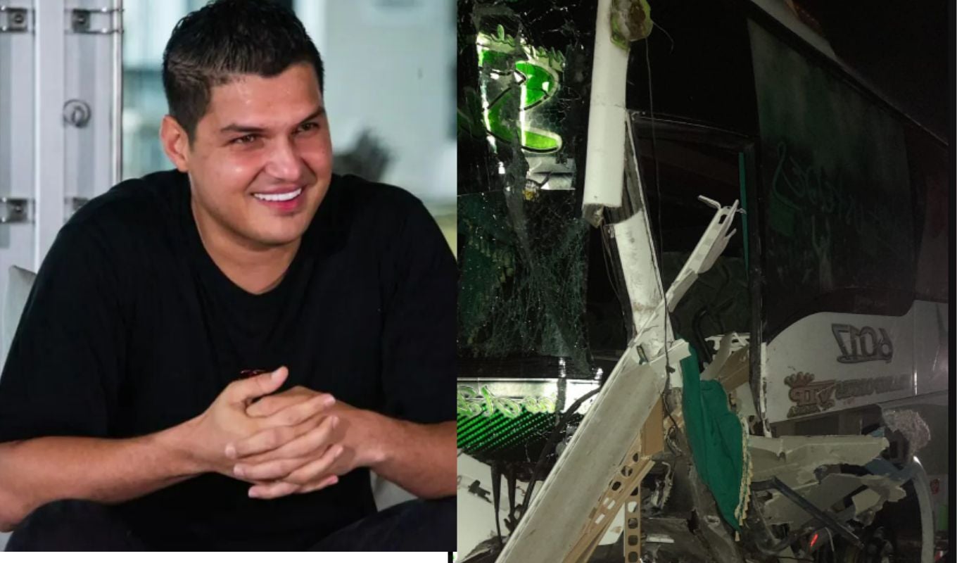 Accidente del bus de la agrupación de Elder Dayan