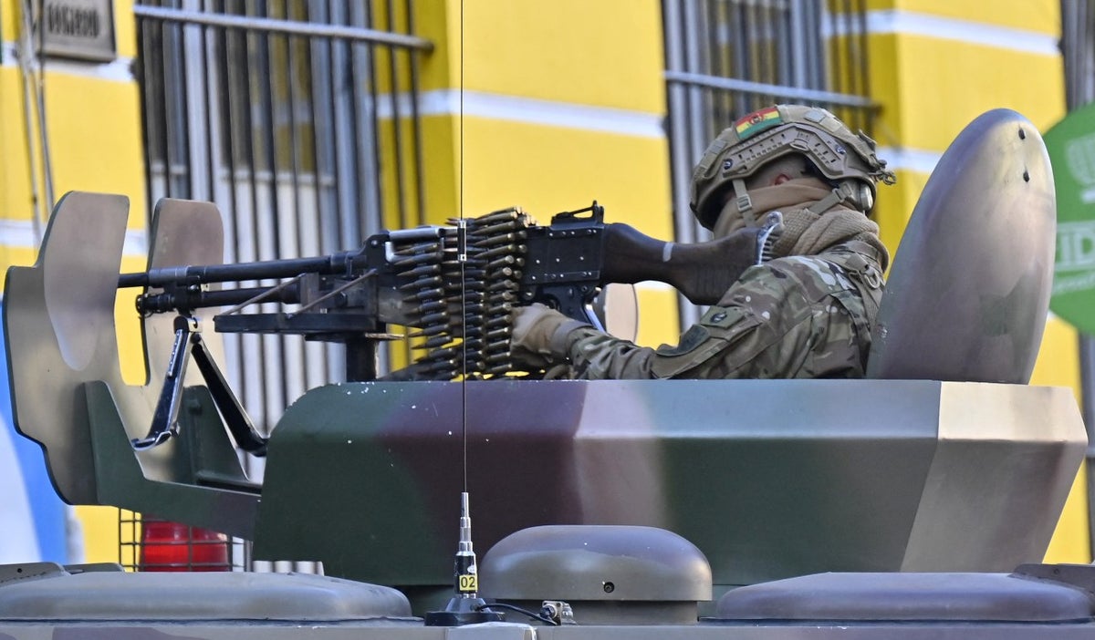 Militares en la plaza de Murillo, en La Paz, Bolivia