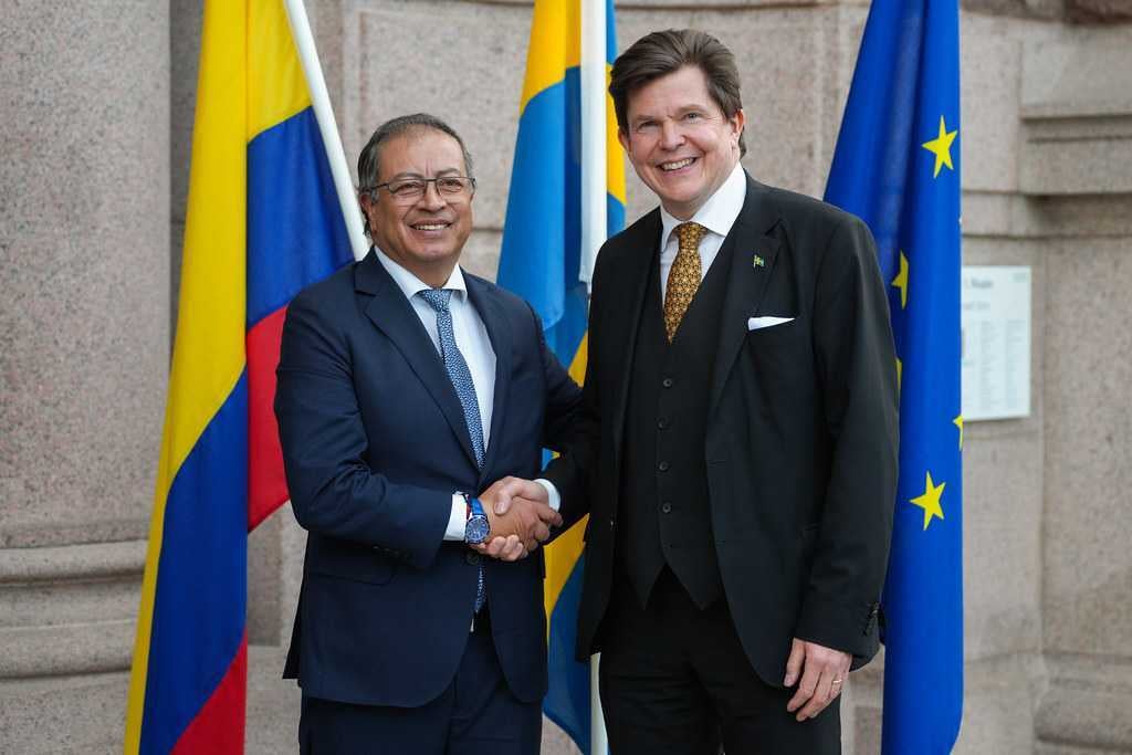 Gustavo Petro en su visita al parlamento sueco