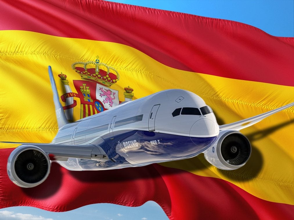 Bandera española avión