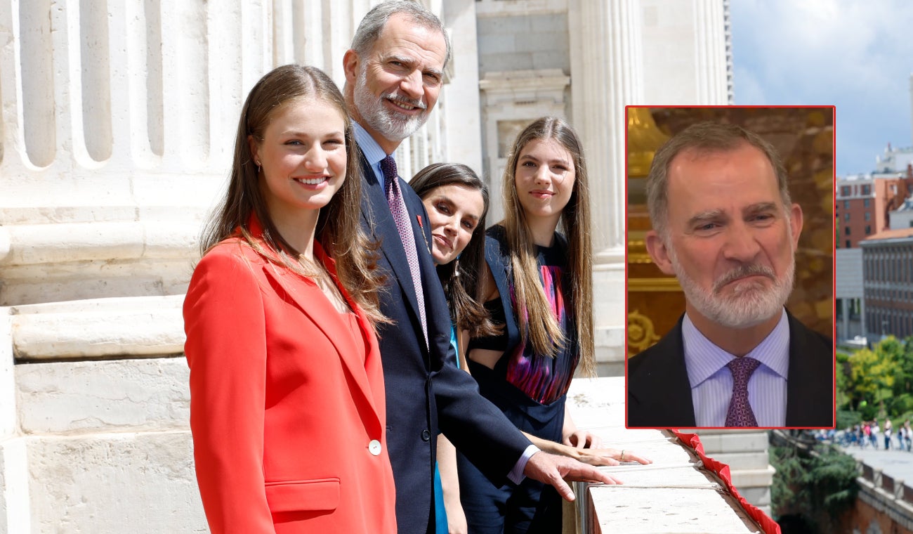 La princesa Leonor y la infanta Sofía presiden la mesa en la celebración del reinado de su padre Felipe IV