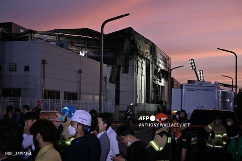 Incendio en fábrica de litio en Corea del Sur