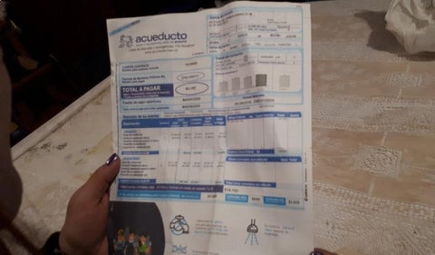 Recibo del agua en Bogotá