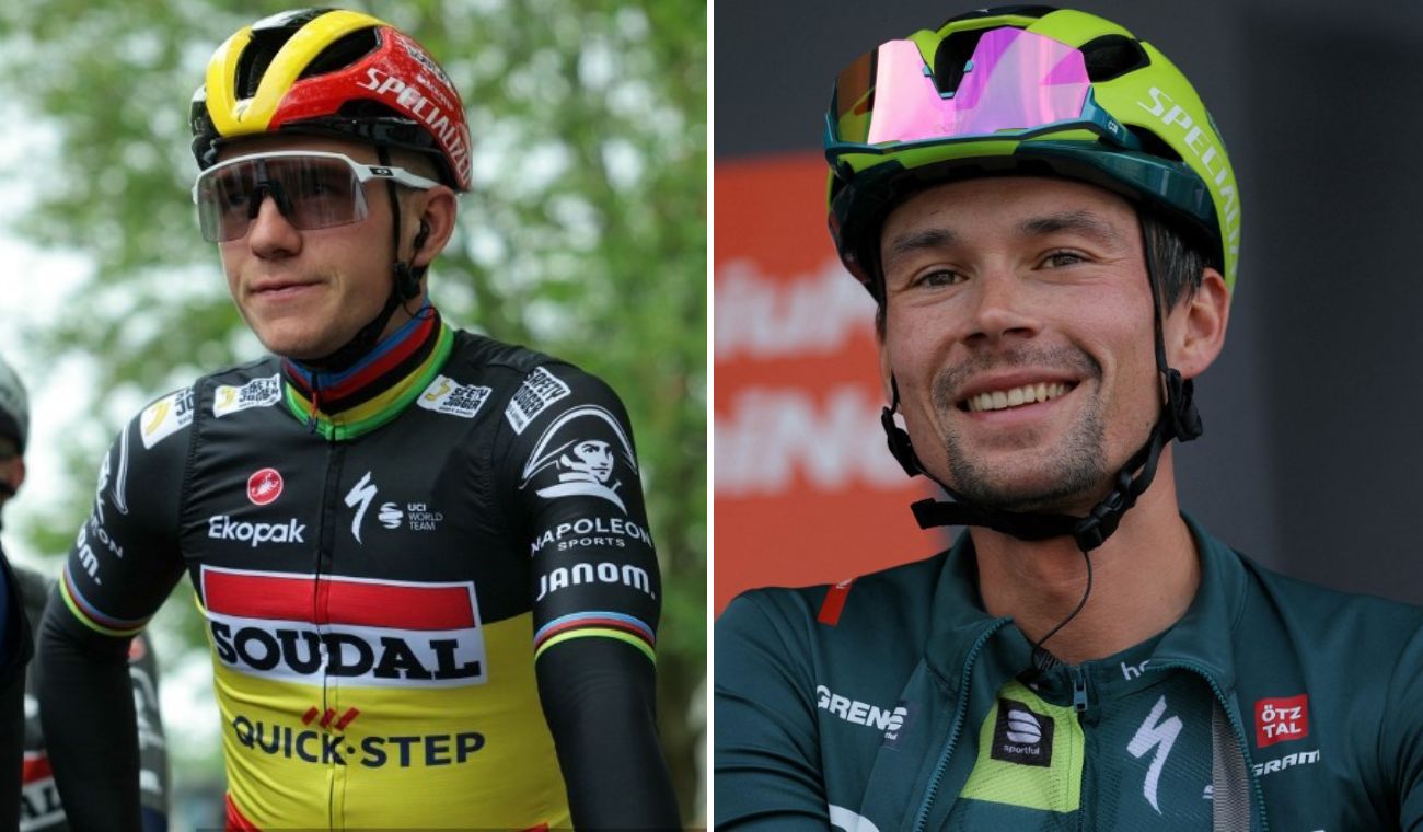 Remco Evenepoel y Primoz Roglic