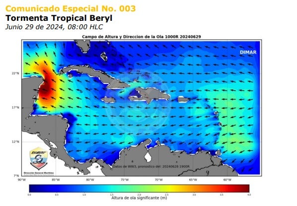 Paso de la tormenta Berly por Colombia