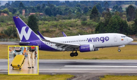 Avión de Wingo y maleta de equipaje