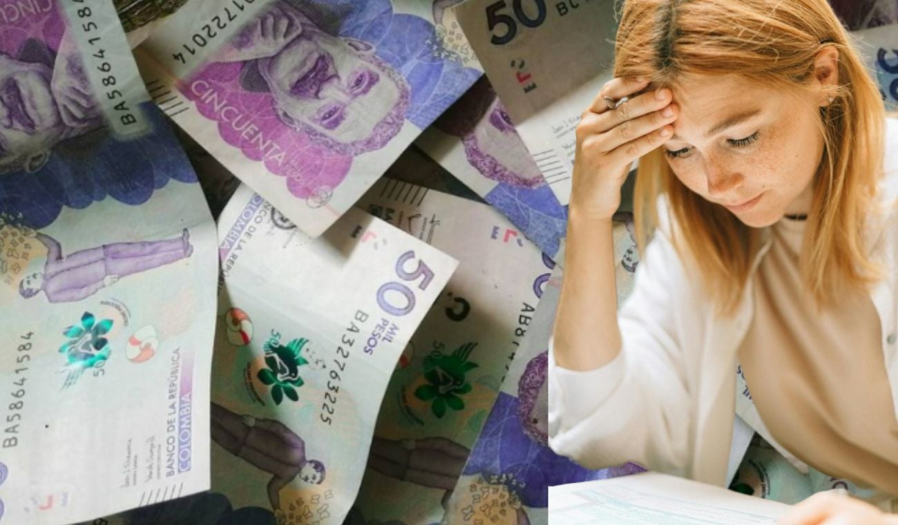 Dinero y persona preocupada