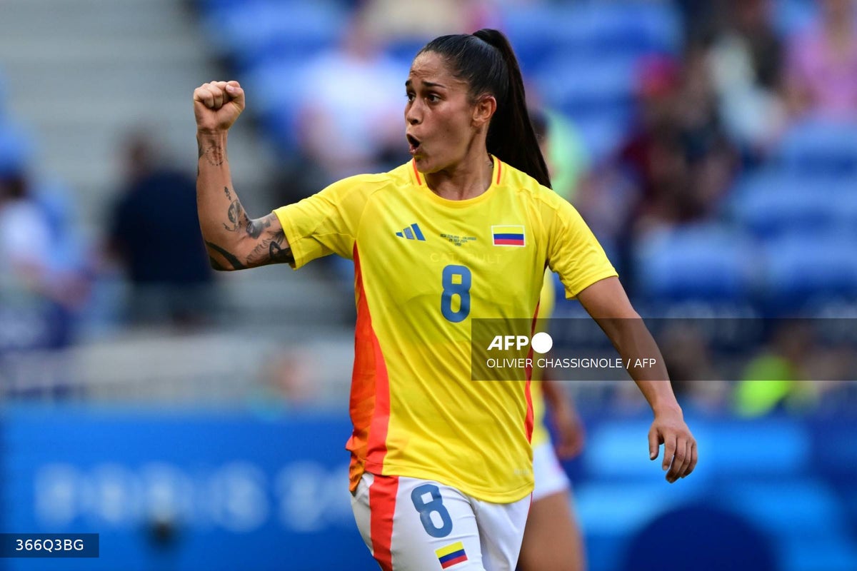 Marcela Restrepo, celebrando su gol ante Nueva Zelanda