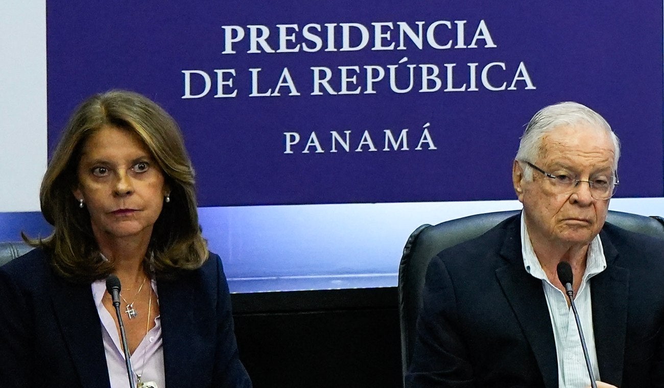 Marta Lucía Ramírez y Miguel Ángel Rodriguez, expresidente de Costa Rica