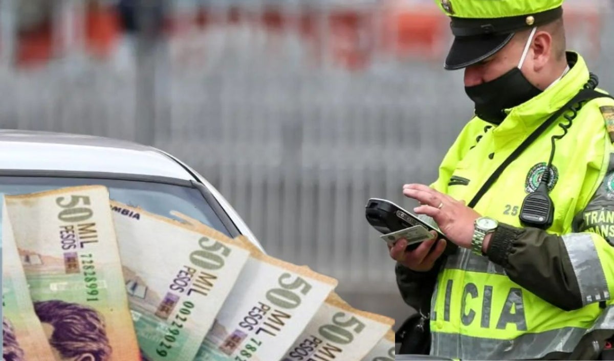 Policía de tránsito y billetes