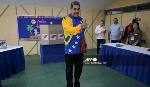 Nicolás Maduro, después de votar en las elecciones