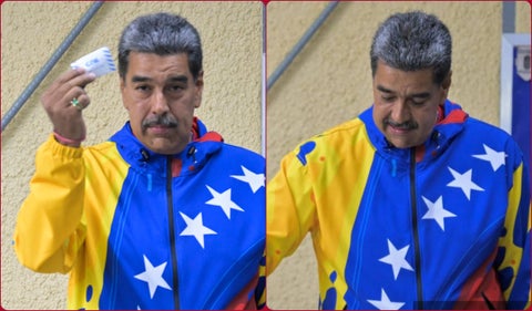 Nicolás Maduro, votando este domingo 28 de julio