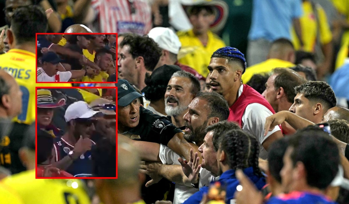 La pelea después del partido Colombia vs Uruguay