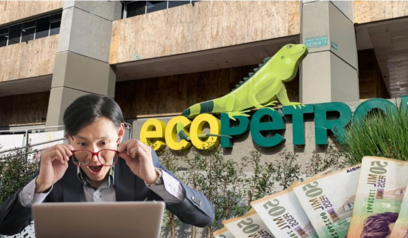 Ecopetrol y una persona con un computador sorprendida