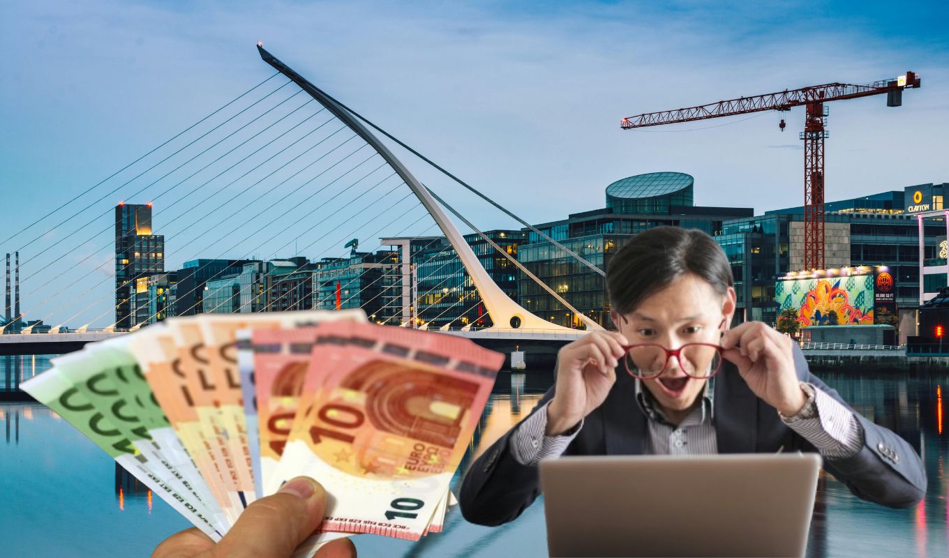 Euros y un hombre sorprendido
