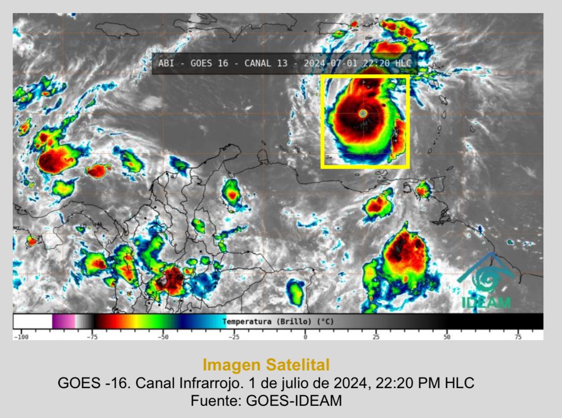 Paso huracán Beryl categoría 5 por Colombia
