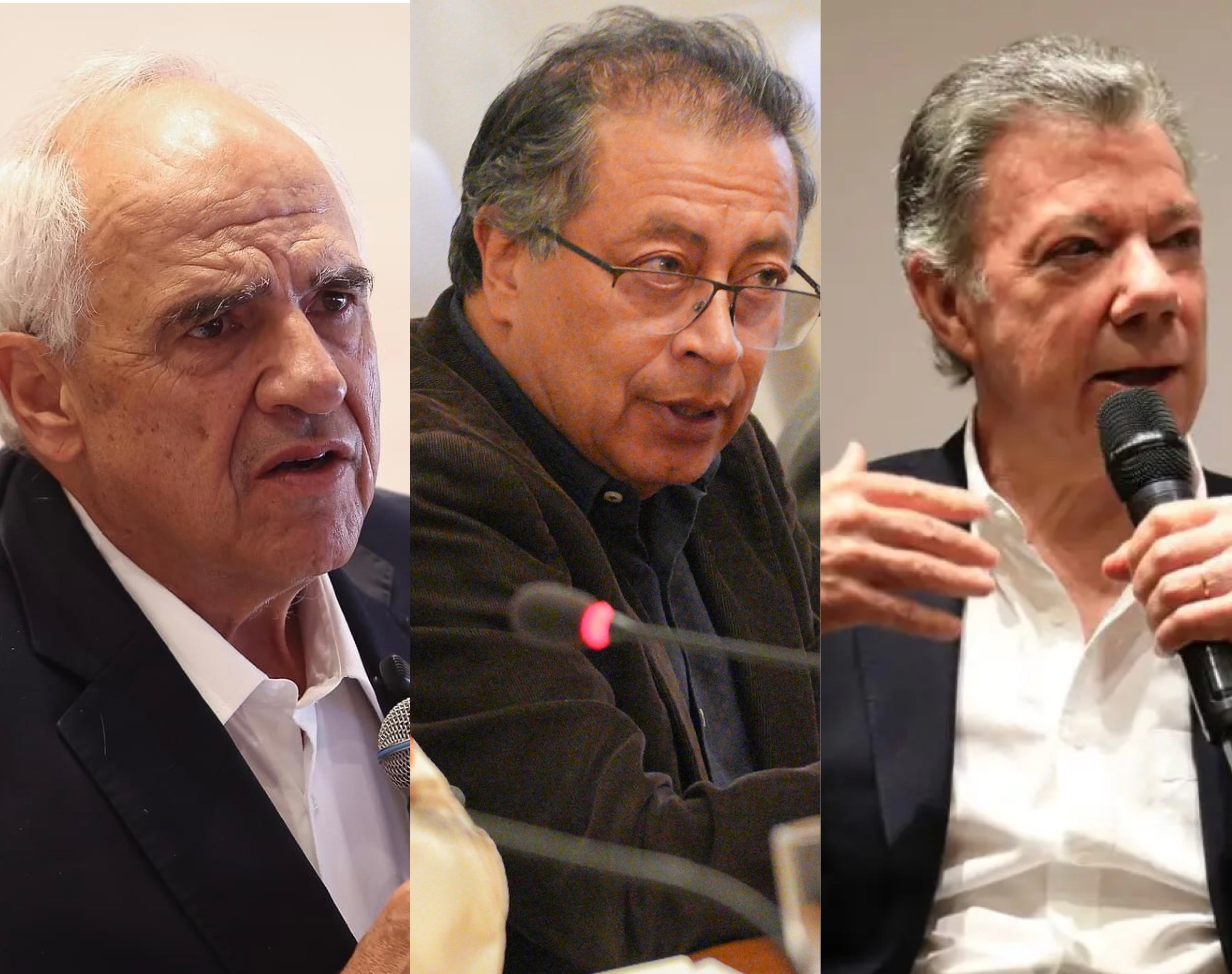 Petro, Santos y Samper.