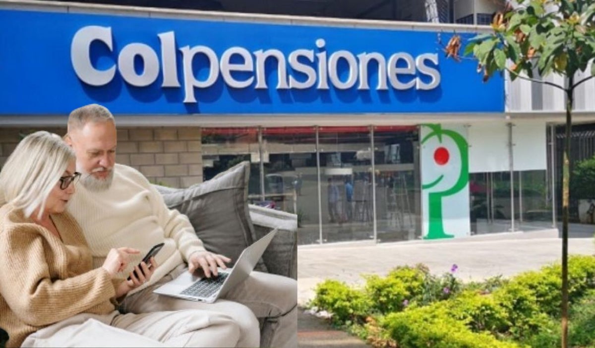 Colpensiones y una pareja mayor con un computador