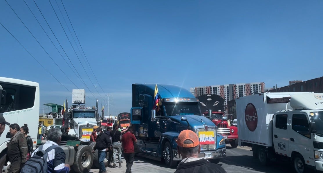 Protesta de camioneros en Bogotá
