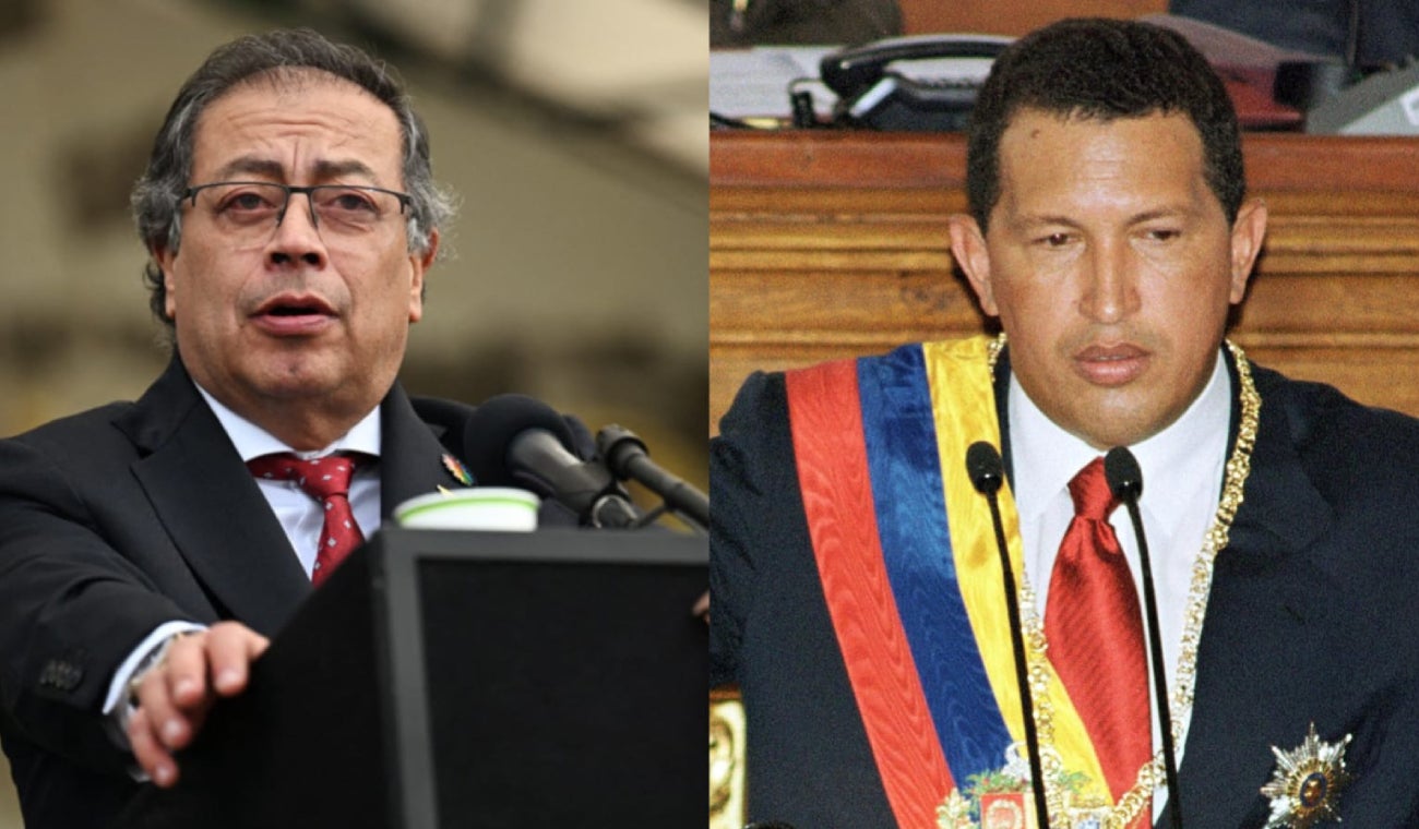 Gustavo Petro y Hugo Chávez