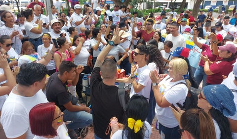 Protestas de venezolanos en Barranquilla