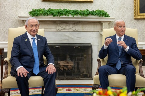 Joe Biden y Benjamin Netanyahu