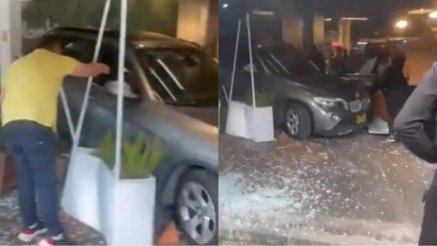 Accidente en Cedritos: carro choca contra supermercado Carulla dejando cinco heridos.