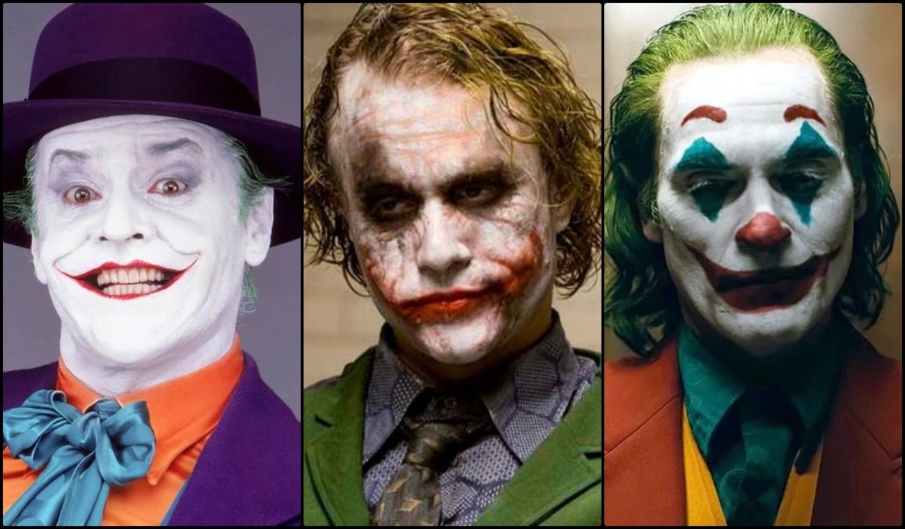Los Jokers de Jack Nicholson, Heath Ledger y Joaquin Phoenix
