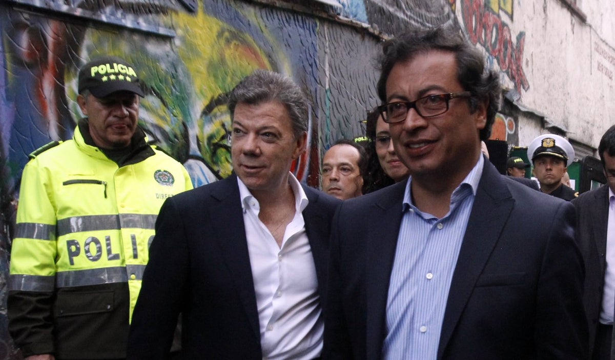 Juan Manuel Santos y Gustavo Petro